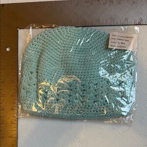 LeLaLo Sky Blue Crochet Beanie for kids